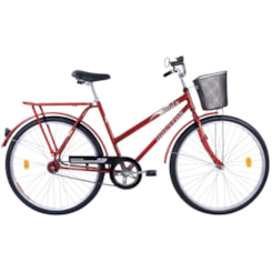 Bicicleta Aro 26 Barra Forte Fem Houston Vermelho