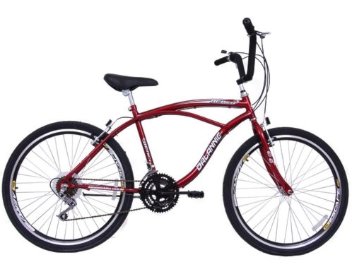 Bicicleta Aro 26 Long Beach Masculina18v Vermelho