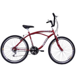 Bicicleta Aro 26 Beach Masculina 18V Vermelho Bicicleta Aro 26 Beach Masculina 18V Vermelho