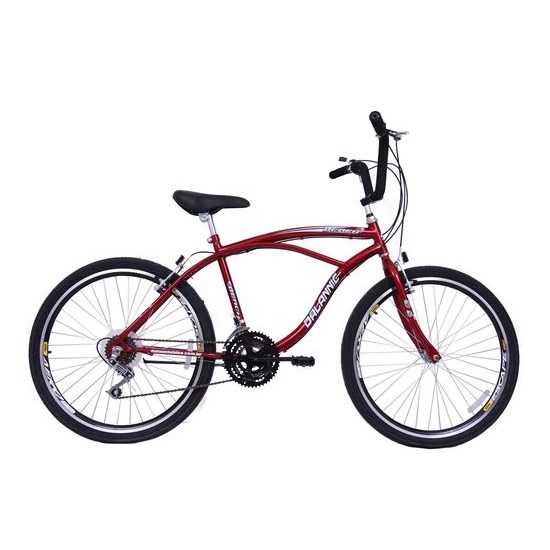 Bicicleta Aro 26 Beach Masculina 18V Vermelho