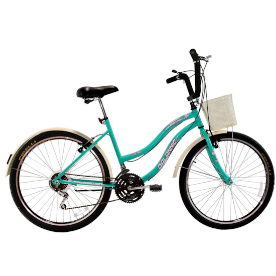 Bicicleta Aro 26 Beach Retrô Fem 18 Marc Azul Turqueza Bicicleta Aro 26 Beach Retrô Fem 18 Marc Azul Turqueza