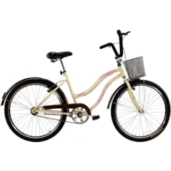 Bicicleta Aro 26 Beach Retrô Fem S/March Bege Bicicleta Aro 26 Beach Retrô Fem S/March Bege