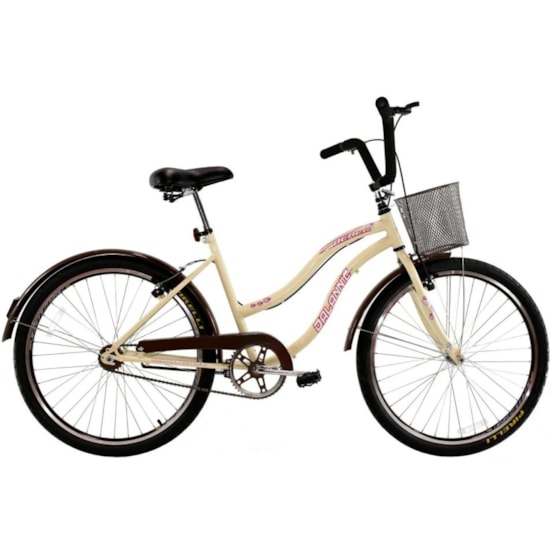 Bicicleta Aro 26 Beach Retrô Fem S/March Bege Bicicleta Aro 26 Beach Retrô Fem S/March Bege