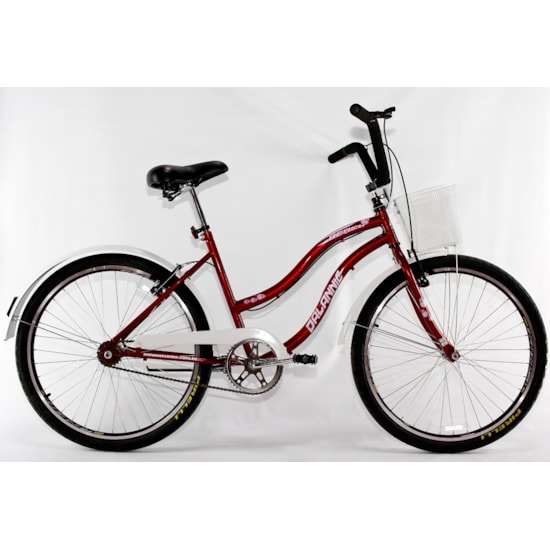 Bicicleta Aro 26 Beach Retrô Fem S/March Vermelho