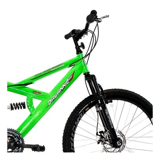 Bicicleta Aro 26 Disco Suspensão 18V Verde