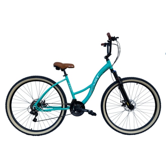 Bicicleta Aro 29 Beach Aluminio Disco 21V Q17 Azul Turqueza