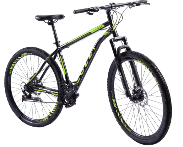 Bicicleta Colli Masc Athena Preto Fosco Amarelo Neon