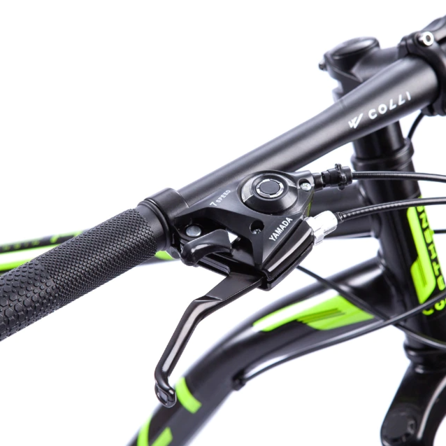 Bicicleta Colli Masc Athena Preto Fosco Amarelo Neon