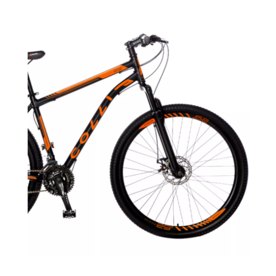 Bicicleta Colli A29 21M Aço F.D Athena Preto Laranja