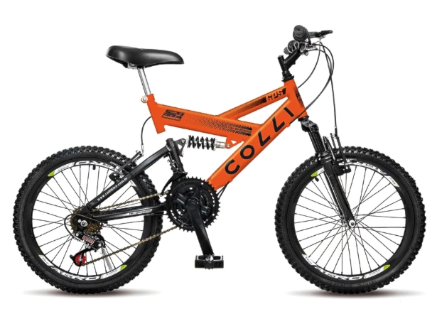 Bicicleta Colli A20 Masc Suspensão Laranja Neon