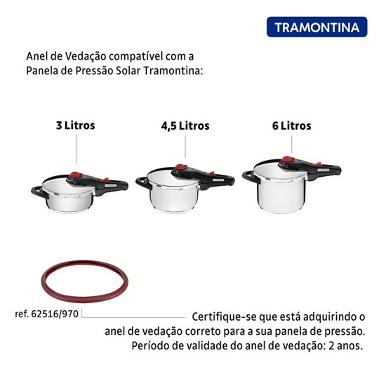 Borracha Panela De Pressão Com Trava Solar Tramontina Original