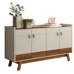 Buffet 160Cm Abruzzo 4P Linea Brasil Freijó Off White Buffet 160Cm Abruzzo 4P Linea Brasil Freijó Off White