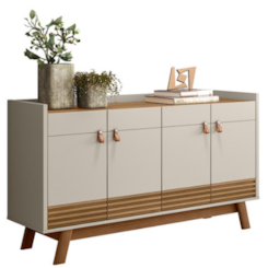 Buffet Abruzzo 160Cm 4P Linea Brasil Amendoa Off White Buffet Abruzzo 160Cm 4P Linea Brasil Amendoa Off White