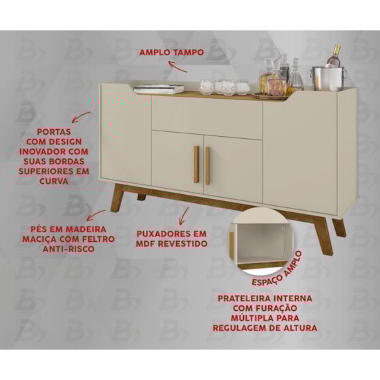 Buffet Aparador Future 1,36Mts Bechara Off White Cinamomo Buffet Aparador Future 1,36Mts Bechara Off White Cinamomo