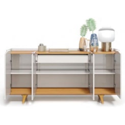 Buffet Arc 4 Portas 160Cm Imcal Off White Nature Buffet Arc 4 Portas 160Cm Imcal Off White Nature