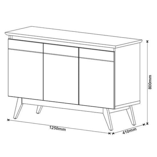Buffet Classic 3 Portas Imcal Off White Nature