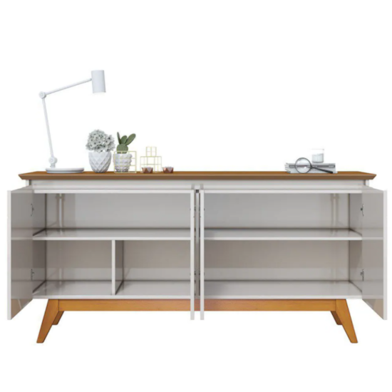 Buffet Classic 4 Portas 165Cm Imcal Off White Nature Buffet Classic 4 Portas 165Cm Imcal Off White Nature