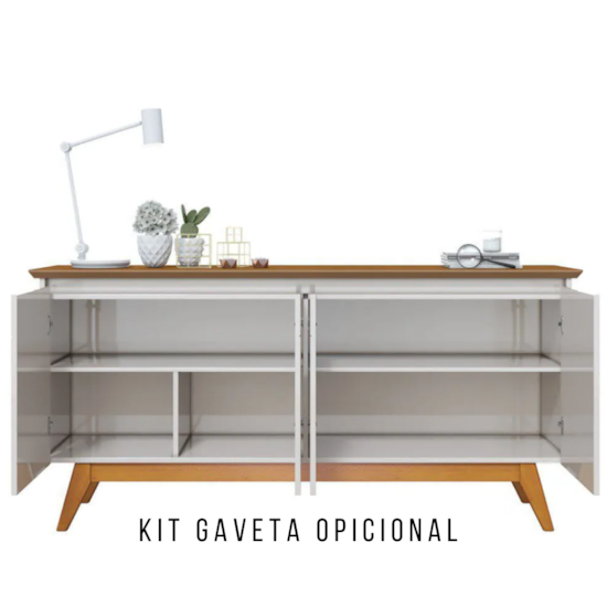 Buffet Classic 4 Portas 165Cm Imcal Off White Nature Buffet Classic 4 Portas 165Cm Imcal Off White Nature