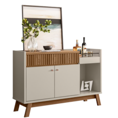 Buffet Lucca 133Cm 2Pt 1Gav Linea Brasil Amendoa Off White Buffet Lucca 133Cm 2Pt 1Gav Linea Brasil Amendoa Off White