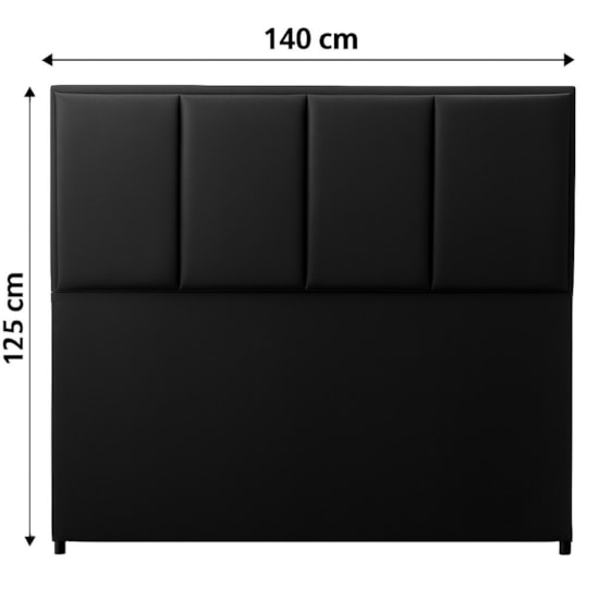Cabeceira 140Cm Dsoll Requinte  Corino Preto