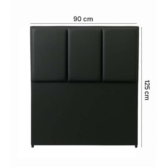 Cabeceira 90Cm Dsoll Requinte  Corino Preto
