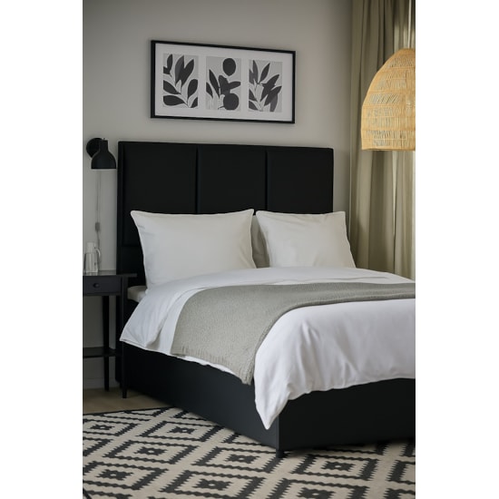 Cabeceira 90Cm Dsoll Requinte  Corino Preto