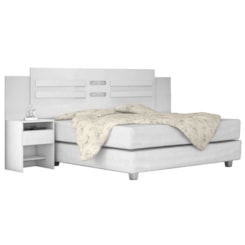 Cabeceira Casal Triunfo Demóbile Com 2 Mesas De Cabeceira Branco