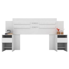 Cabeceira Casal Triunfo Demóbile Com 2 Mesas De Cabeceira Branco