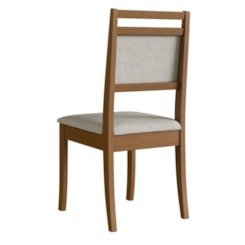 Cadeira De Jantar Em Madeira Estofada  Imbuia Linho 193 Cadeira De Jantar Em Madeira Estofada  Imbuia Linho 193