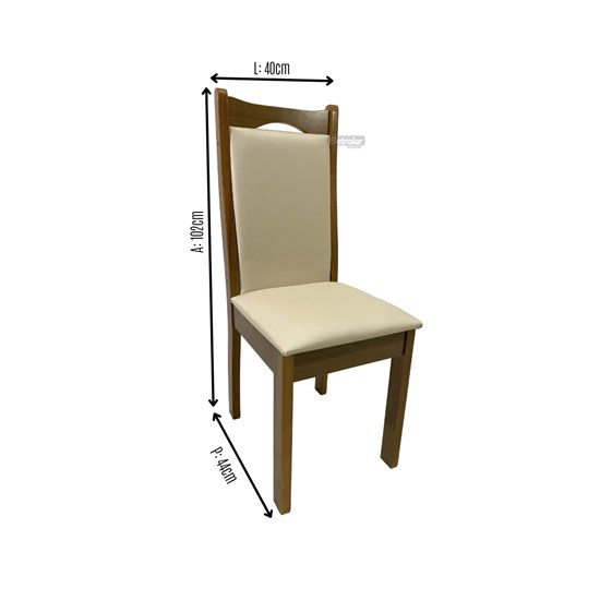 Cadeira De Madeira Estofada Eubeia Tecido Linho Palha35