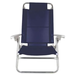Cadeira De Praia Reclinavel Aluminio 6P Sumer Mor Azul Marinho