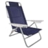 Cadeira De Praia Reclinavel Aluminio 6P Sumer Mor Azul Marinho