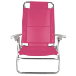 Cadeira De Praia Reclinavel Aluminio 6P Sumer Mor Pink