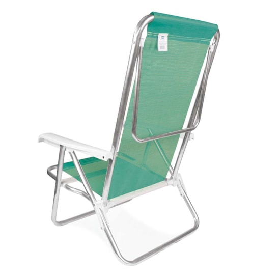 Cadeira De Praia Reclinavel Aluminio 8P Sanet Mor Verde