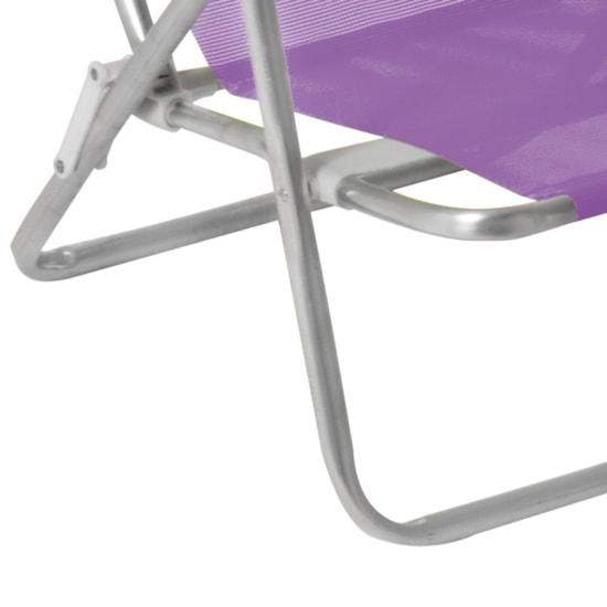 Cadeira De Praia Reclinavel Aluminio 8P Sannet Mor Lilas