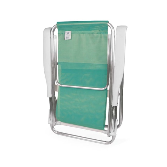 Cadeira De Praia Reclinavel Aluminio 8P Sannet Mor Verde