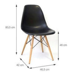 Cadeira Eames Eiffel Sem Braço Bulk Preto