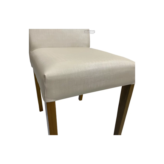 Cadeira Em Madeira Estofada Turim Linho Metalado 131   Cadeira Em Madeira Estofada Turim Linho Metalado 131