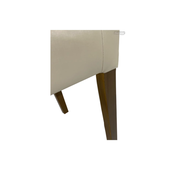 Cadeira Em Madeira Estofada Turim Linho Metalado 131   Cadeira Em Madeira Estofada Turim Linho Metalado 131