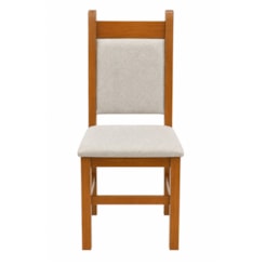 Cadeira Encosto Estofado Mesa De Jantar Linho Canela/Linho 04