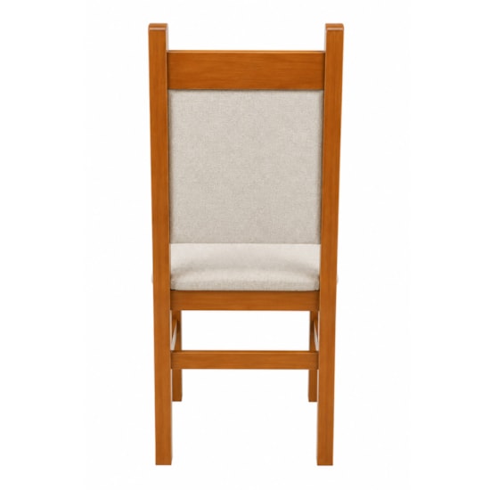 Cadeira Encosto Estofado Mesa De Jantar Linho Canela/Linho 04