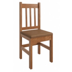 Cadeira Estofada Mesa De Jantar Corino Canela/Corino Marrom