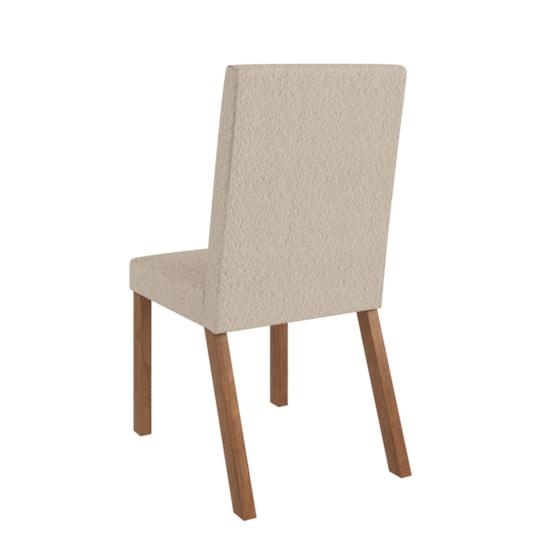 Cadeira Estofada Mesa De Jantar Gaia Canela Boucle Creme