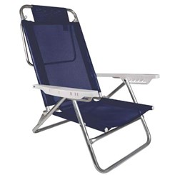 Cadeira Reclinavel Aluminio 6P Sumer Mor Azul Marinho