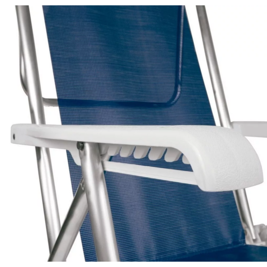 Cadeira Reclinavel Aluminio 8P Sanet Mor Azul Marinho Cadeira Reclinavel Aluminio 8P Sanet Mor Azul Marinho