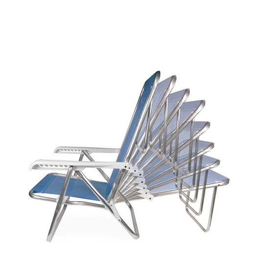 Cadeira Reclinável Alumínio 8P Sannet Azul