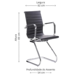 Cadeira Visitante Office Bulk Preta Cadeira Visitante Office Bulk Preta