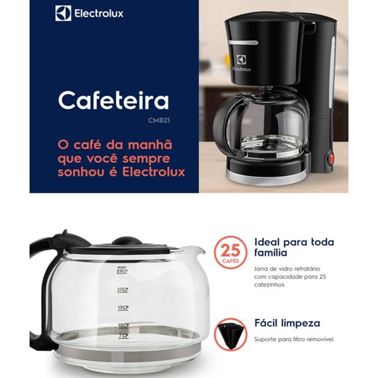 Cafeteira Easyline Cmb21 25Cf Electrolux Preto