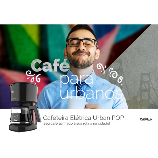 Cafeteira Elétrica Urban Pop Red Cadence Preto