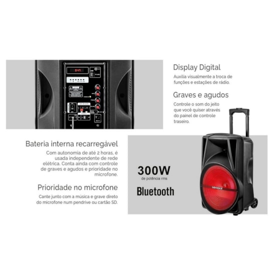 Caixa Amplificada 300W Ca340 Lenox Preto Caixa Amplificada 300W Ca340 Lenox Preto